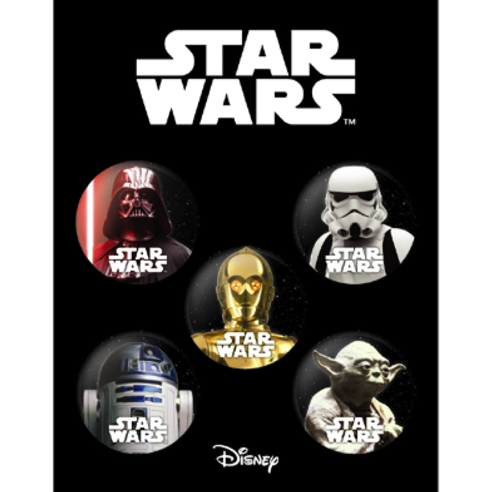 STAR WARS スターウォーズ (「エピソード1」 25周年 ) - 缶バッジ 5種セット / 限定商品 / バッジ 【公式 / オフィシャル】