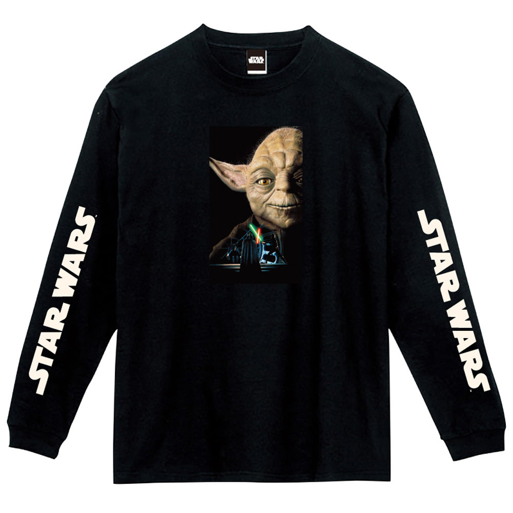 STAR WARS - (「エピソード1」 25周年 ) - 蓄光ロゴロングスリーブTシャツ(ヨーダ) / ブラック / 長袖 / 限定商品