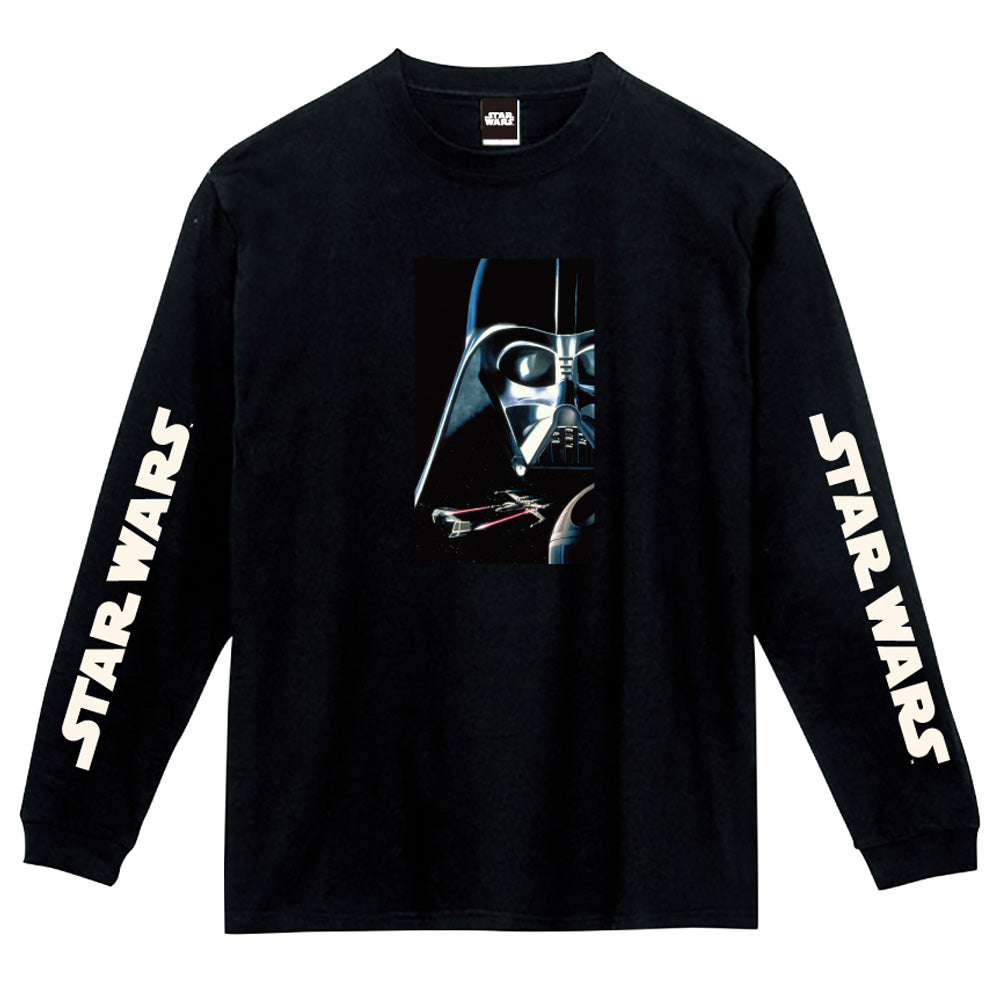 STAR WARS スターウォーズ (「エピソード1」 25周年 ) - 蓄光ロゴロングスリーブTシャツ(ダース・ベイダー) / ブラック / 長袖 / 限定商品 / Tシャツ / メンズ 【公式 / オフィシャル】