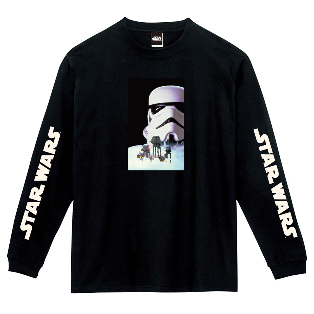 STAR WARS スターウォーズ (「エピソード1」 25周年 ) - 蓄光ロゴロングスリーブTシャツ(ストームトルーパー) / ブラック / 長袖 / 限定商品 / Tシャツ / メンズ 【公式 / オフィシャル】