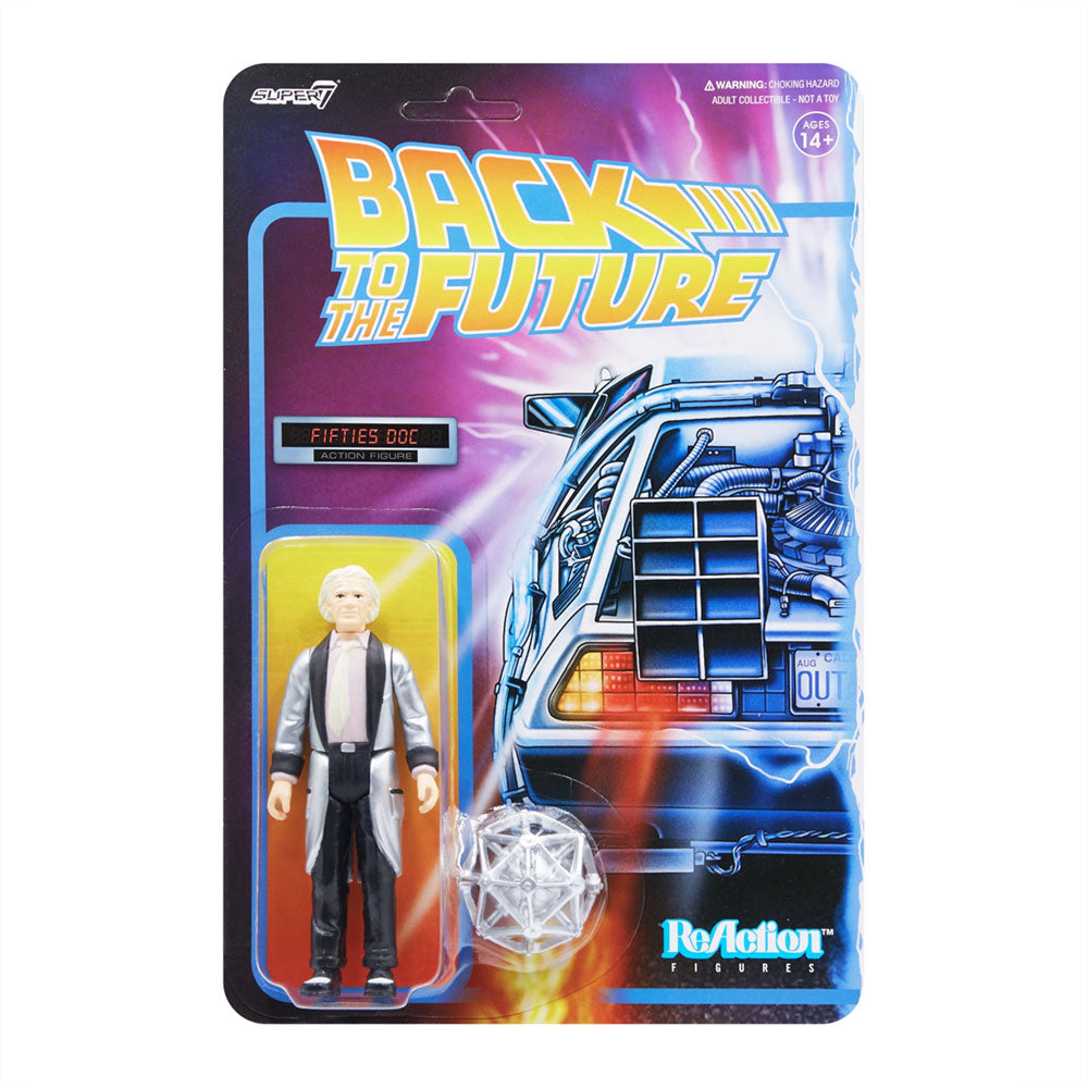 BACK TO THE FUTURE 1 REACTION FIGURE W2 DOC BROWN 1950'S 