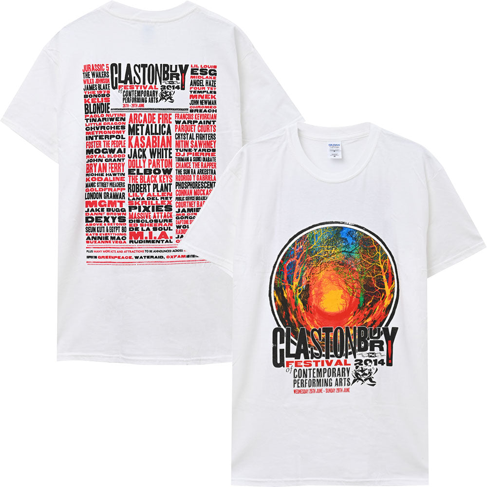 フェス公式Tシャツ GLASTONBURY - FESTIVAL 2014 （超レア） / バックプリントあり