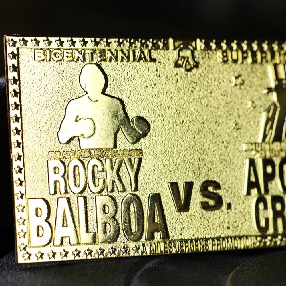 ROCKY ロッキー - 45th Anniversary 24K Gold Plated Limited Edition Fight Ticket / 世界限定1976枚 / コレクタブル 【公式 / オフィシャル】