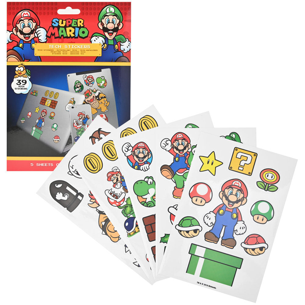 SUPER MARIO スーパーマリオ - Mushroom Kingdom Tech Sticker（39種類） / ステッカー 【公式 / オフィシャル】