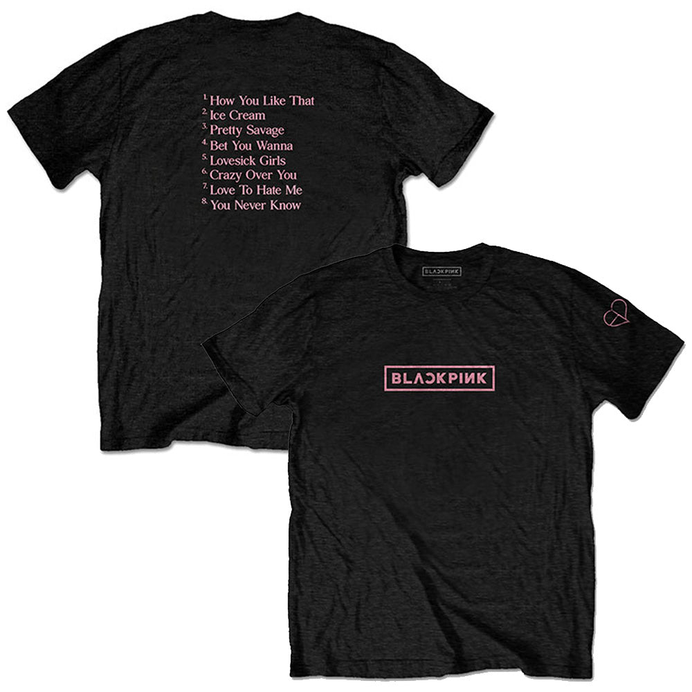 BLACKPINK ブラックピンク The Album Track list バックプリントあり Tシャツ メンズ  公式 オフィシャル