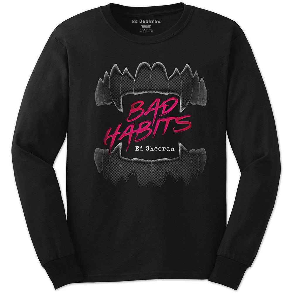 ED SHEERAN エドシーラン Bad Habits 長袖 Tシャツ メンズ 公式 オフィシャル