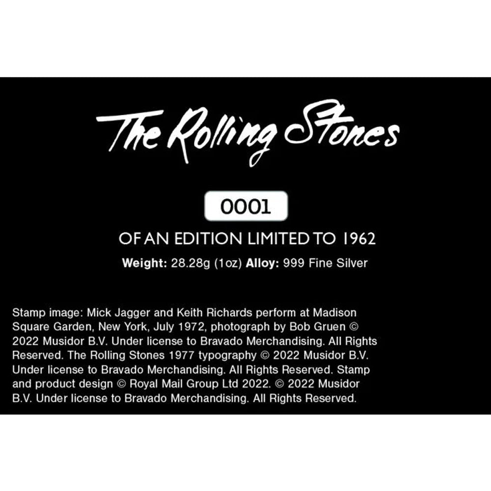 
                  
                    ROLLING STONES ローリングストーンズ (デビュー作 60周年 ) - Silver Stamp Ingot / 世界限定1962個 / 貴重 / 切手・レター品 【公式 / オフィシャル】
                  
                