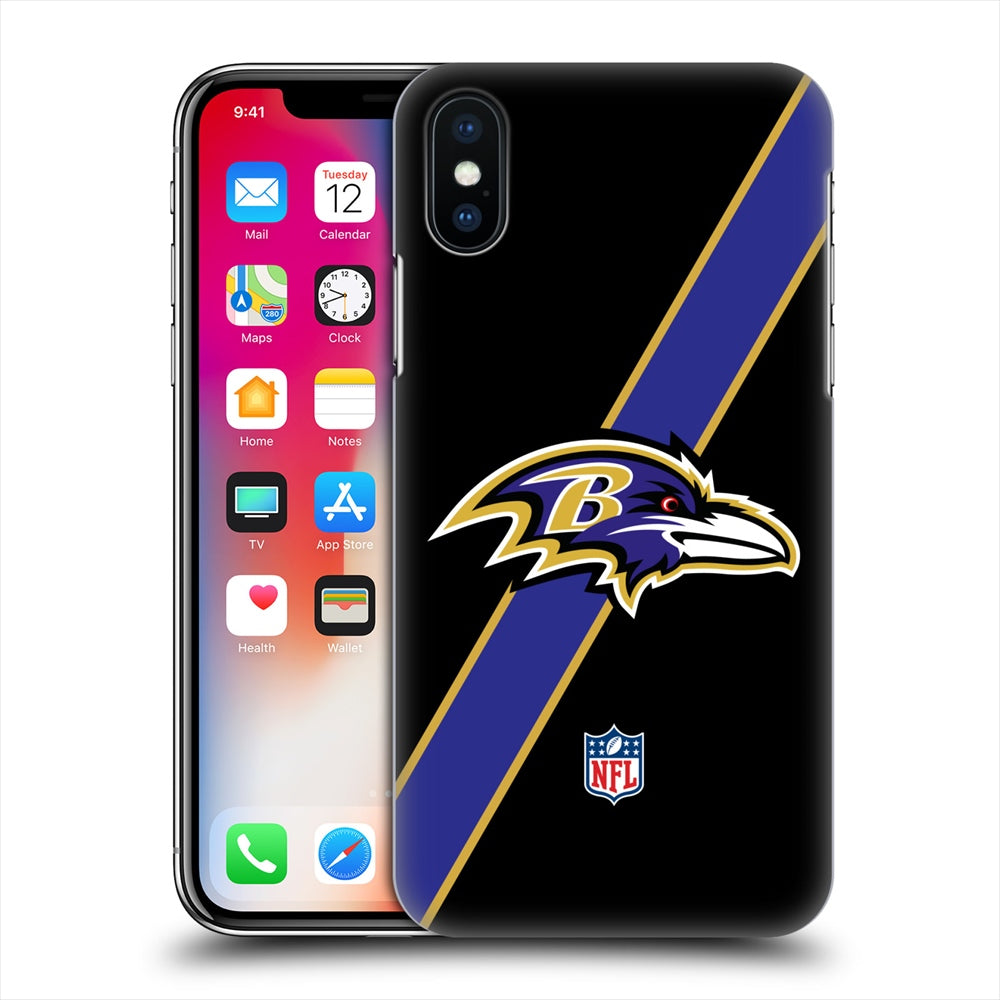 BALTIMORE RAVENS（NFL） ボルチモアレイブンズ - Logo / Stripes ハード case / Apple iPhoneケース 【公式 / オフィシャル】