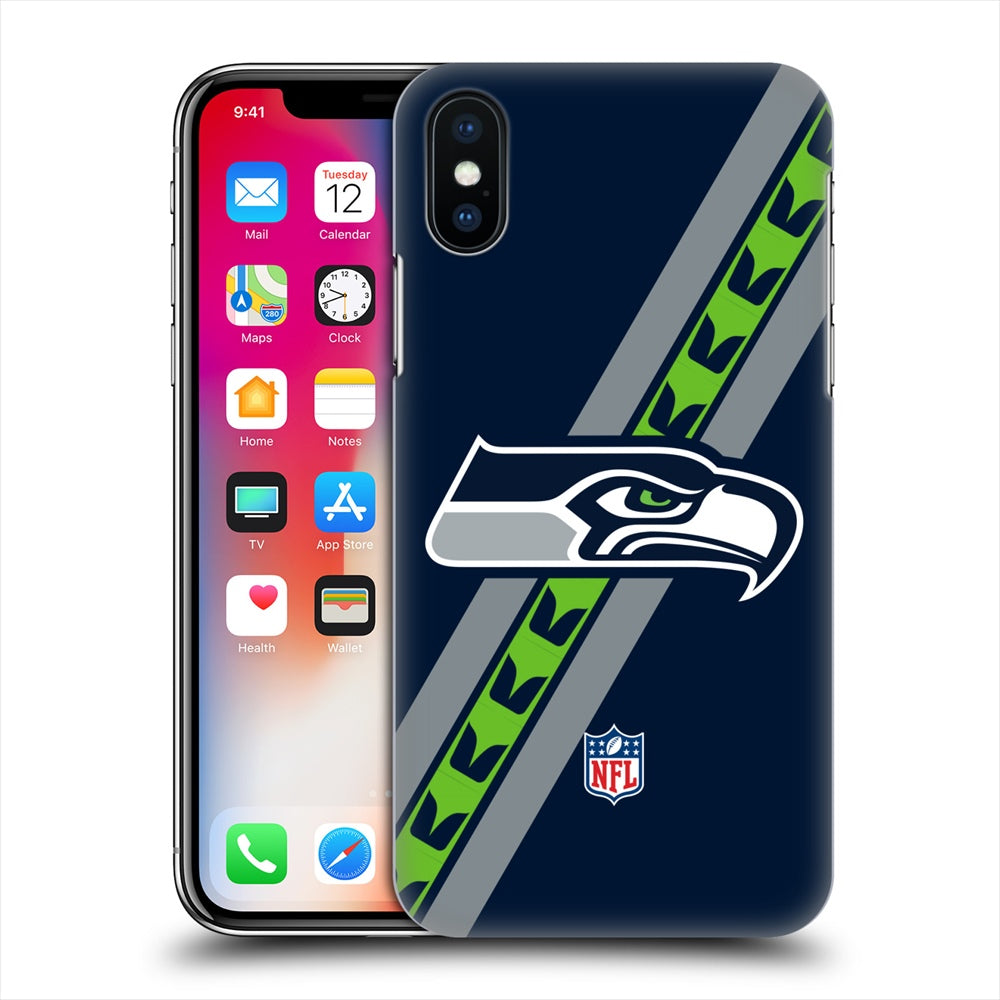 SEATTLE SEAHAWKS（NFL） シアトルシーホークス - Stripes ハード case / Apple iPhoneケース 【公式 / オフィシャル】