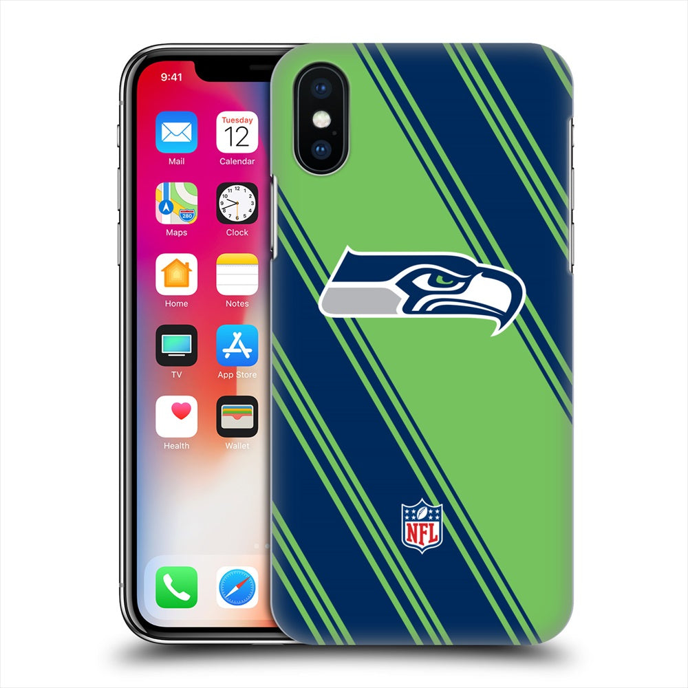 SEATTLE SEAHAWKS（NFL） シアトルシーホークス - Stripes ハード case / Apple iPhoneケース 【公式 / オフィシャル】