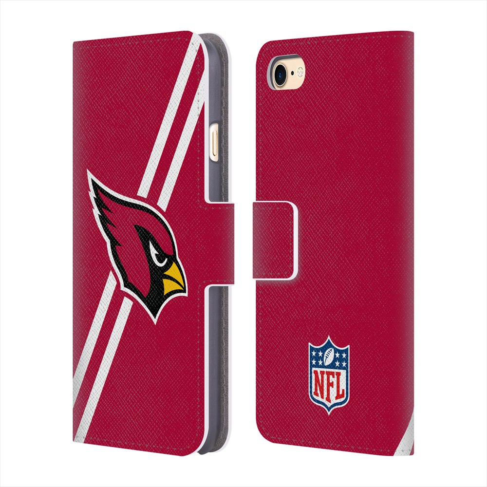 ARIZONA CARDINALS（NFL） アリゾナカージナルス - Logo / Stripes レザー手帳型 / Apple iPhoneケース 【公式 / オフィシャル】