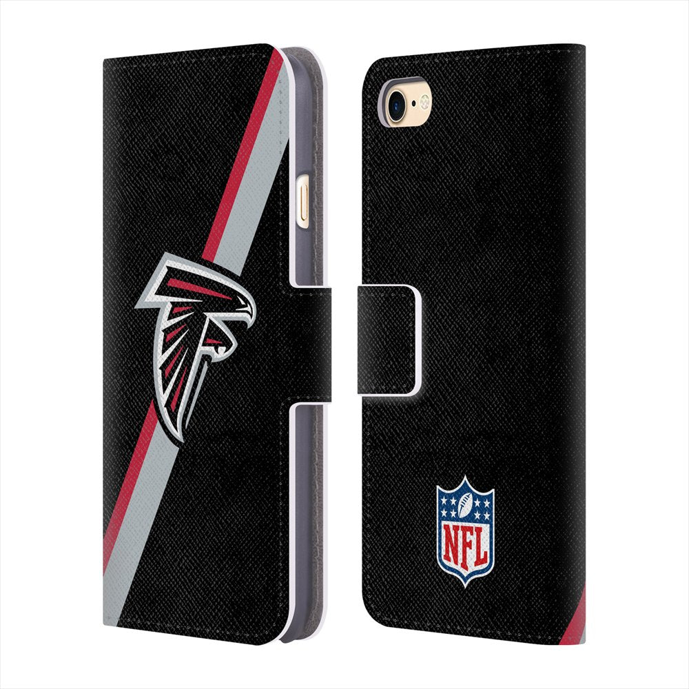 ATLANTA FALCONS（NFL） アトランタファルコンズ - Logo / Stripes レザー手帳型 / Apple iPhoneケース 【公式 / オフィシャル】