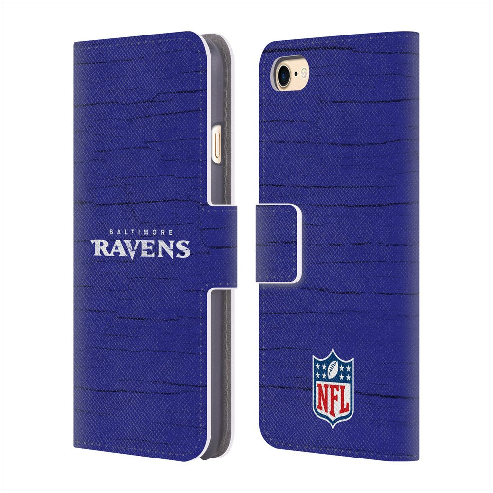 BALTIMORE RAVENS（NFL） ボルチモアレイブンズ - Distressed レザー手帳型 / Apple iPhoneケース 【公式 / オフィシャル】