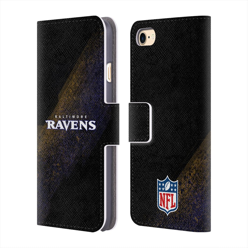 BALTIMORE RAVENS（NFL） ボルチモアレイブンズ - Blur レザー手帳型 / Apple iPhoneケース 【公式 / オフィシャル】