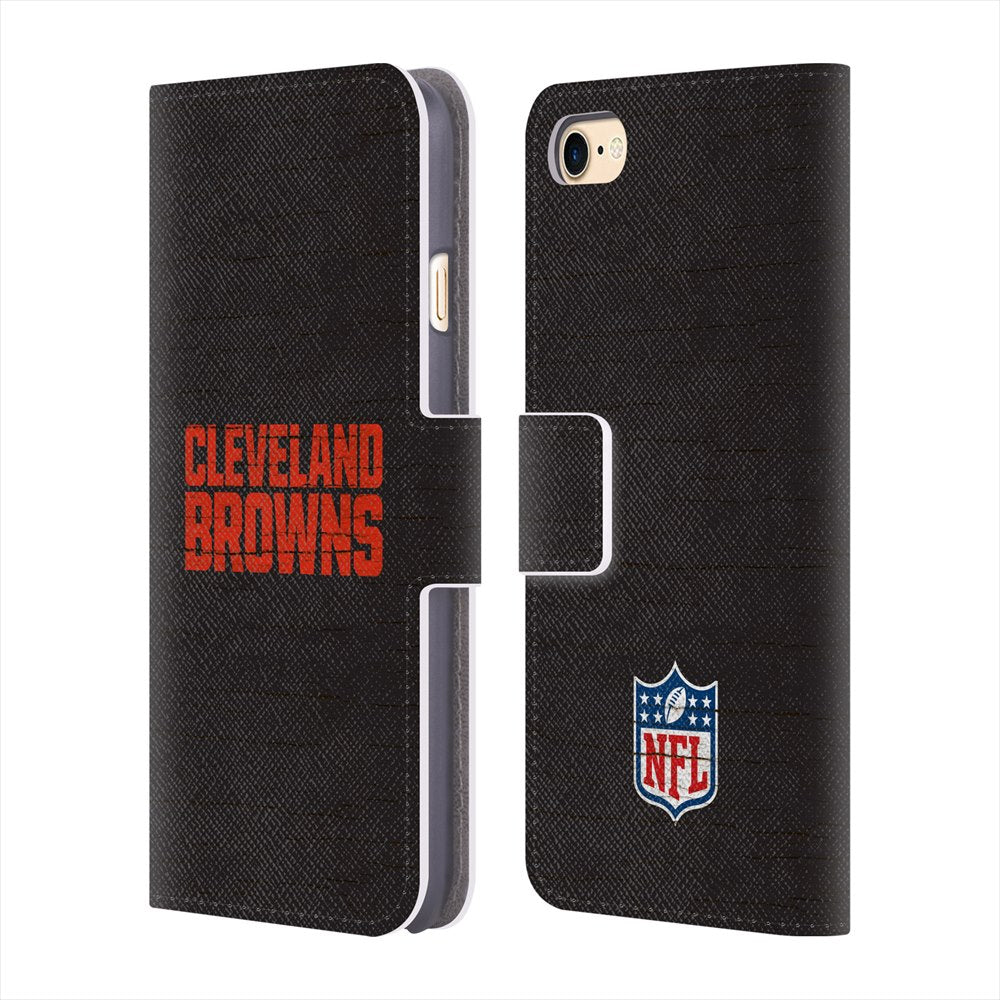 CLEVELAND BROWNS（NFL） クリーブランドブラウンズ - Distressed レザー手帳型 / Apple iPhoneケース 【公式 / オフィシャル】