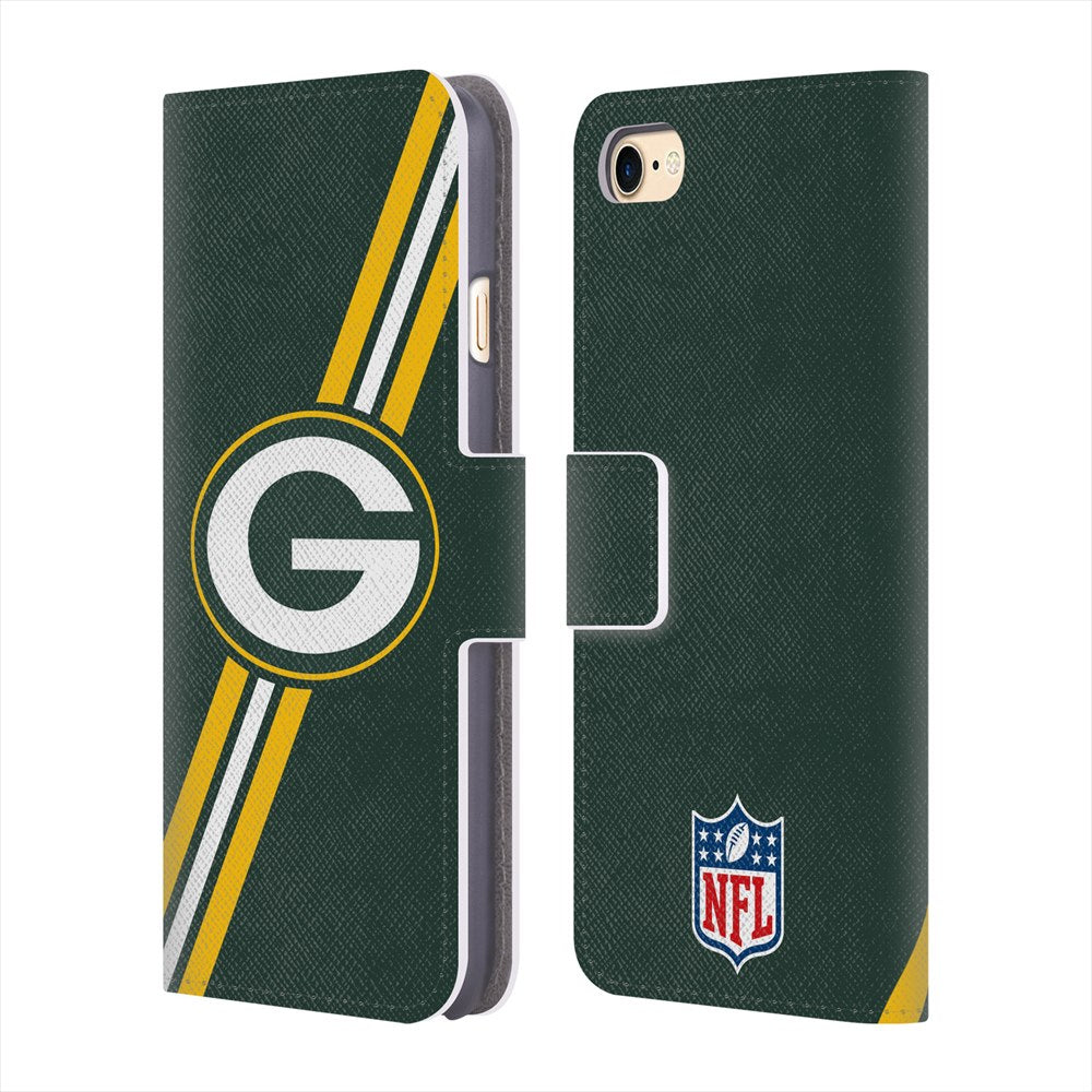 GREEN BAY PACKERS（NFL） グリーンベイパッカーズ - Stripes レザー手帳型 / Apple iPhoneケース 【公式 / オフィシャル】