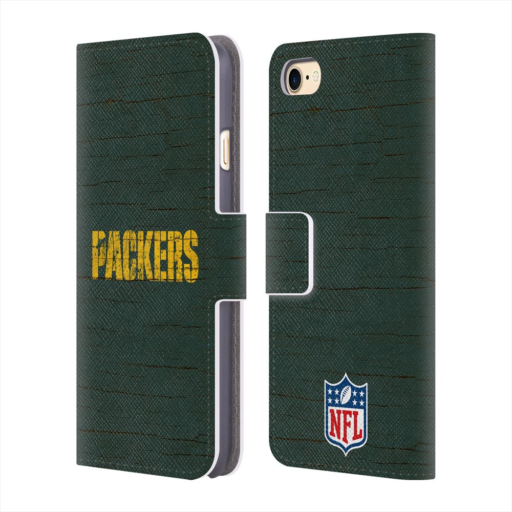 GREEN BAY PACKERS（NFL） グリーンベイパッカーズ - Distressed レザー手帳型 / Apple iPhoneケース 【公式 / オフィシャル】