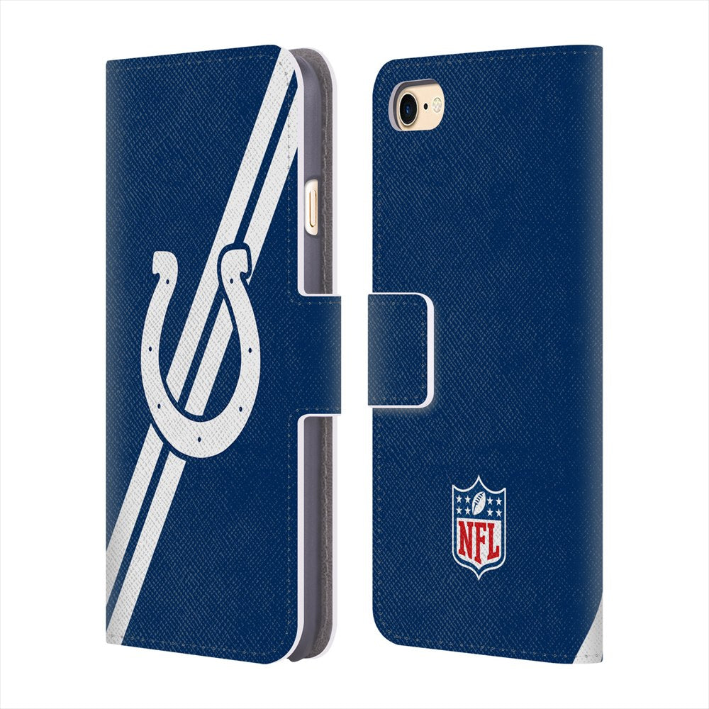 INDIANAPOLIS COLTS（NFL） インディアナポリスコルツ - Stripes レザー手帳型 / Apple iPhoneケース 【公式 / オフィシャル】