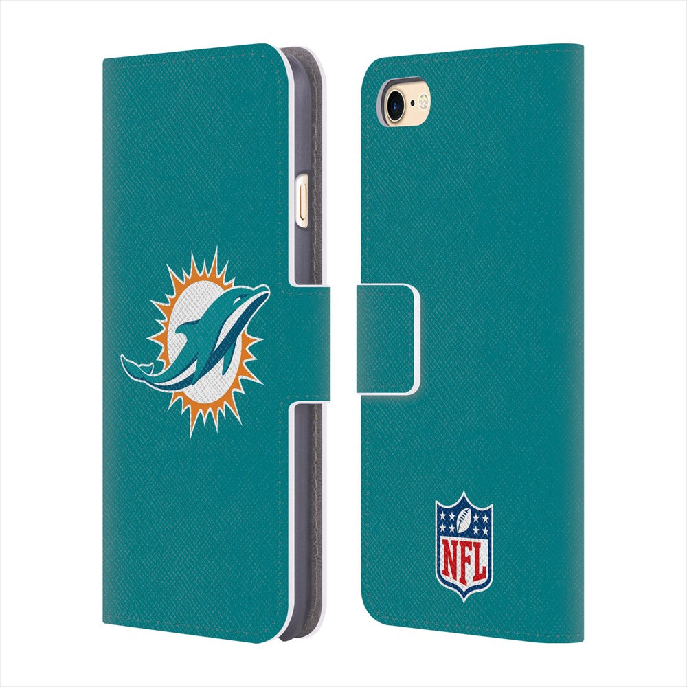 MIAMI DOLPHINS（NFL） マイアミドルフィンズ - Plain レザー手帳型 / Apple iPhoneケース 【公式 / オフィシャル】