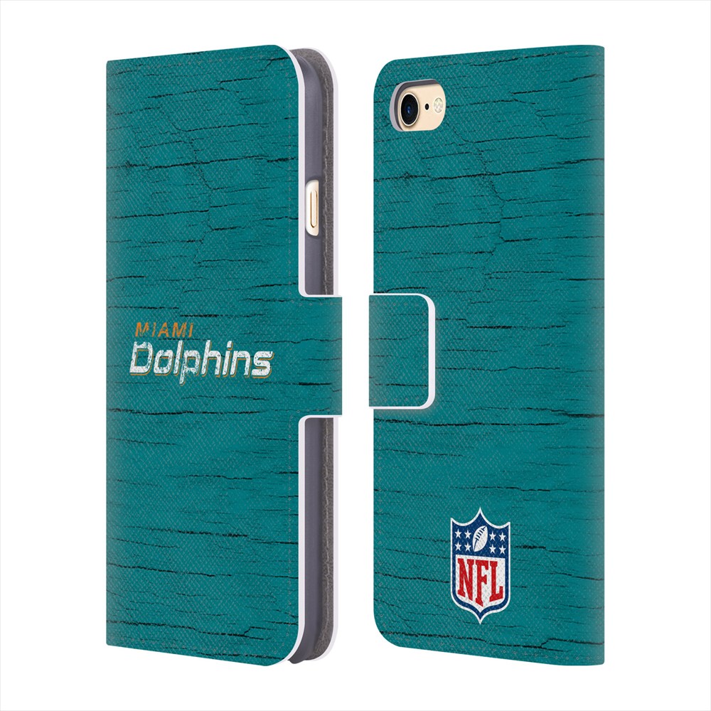 MIAMI DOLPHINS（NFL） マイアミドルフィンズ - Distressed レザー手帳型 / Apple iPhoneケース 【公式 / オフィシャル】