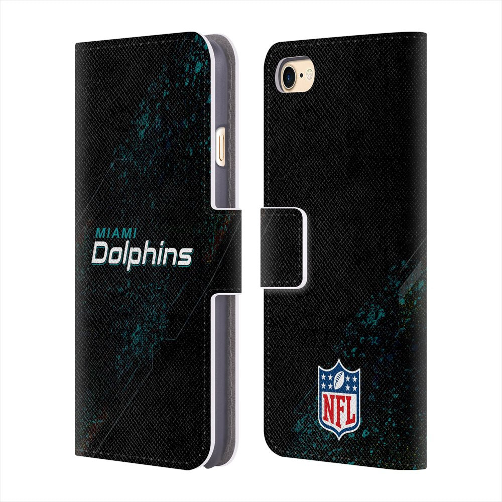 MIAMI DOLPHINS（NFL） マイアミドルフィンズ - Blur レザー手帳型 / Apple iPhoneケース 【公式 / オフィシャル】