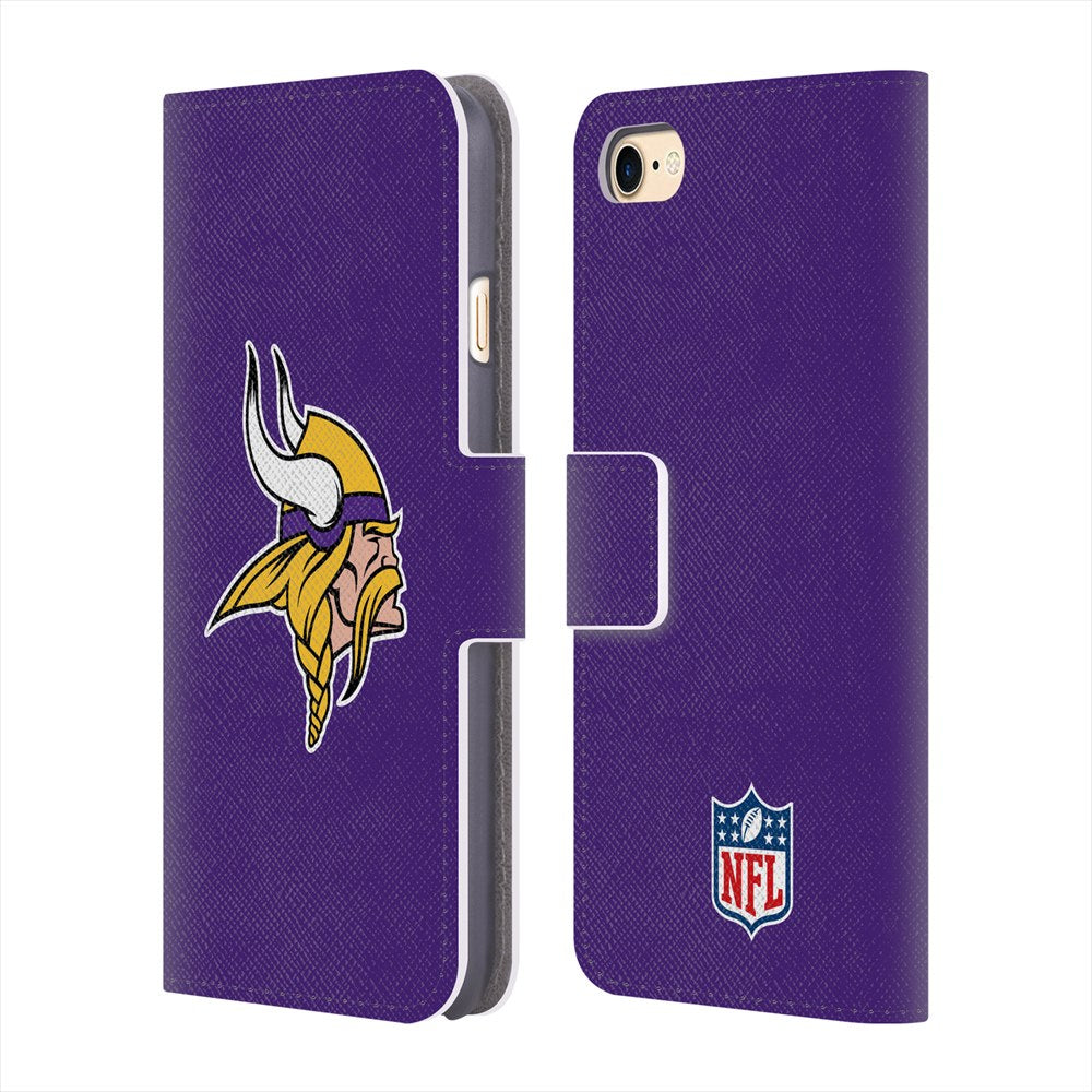 MINNESOTA VIKINGS（NFL） ミネソタバイキングス - Plain レザー手帳型 / Apple iPhoneケース 【公式 / オフィシャル】