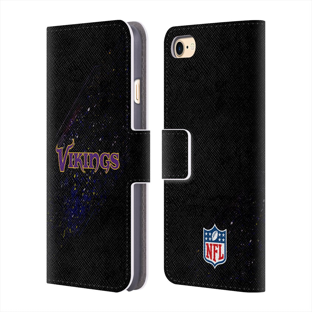 MINNESOTA VIKINGS（NFL） ミネソタバイキングス - Blur レザー手帳型 / Apple iPhoneケース 【公式 / オフィシャル】