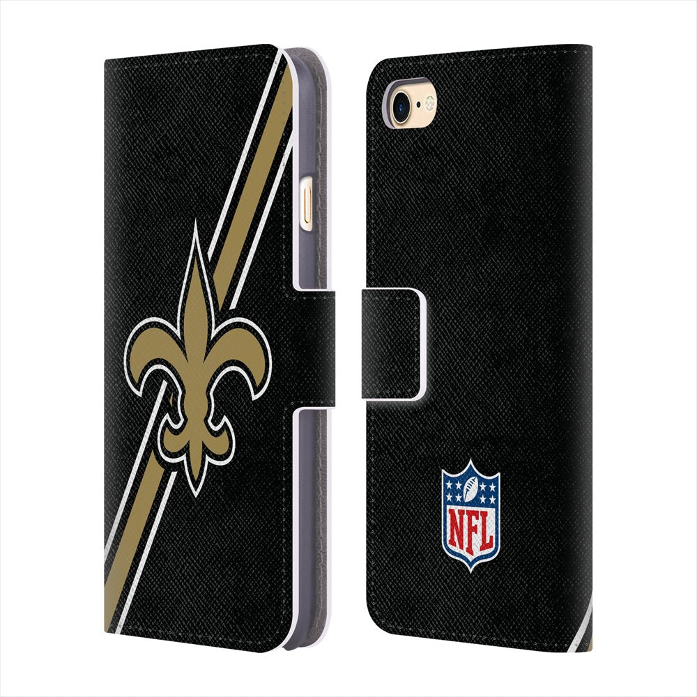 NEW ORLEANS SAINTS（NFL） ニューオーリンズセインツ - Stripes レザー手帳型 / Apple iPhoneケース 【公式 / オフィシャル】