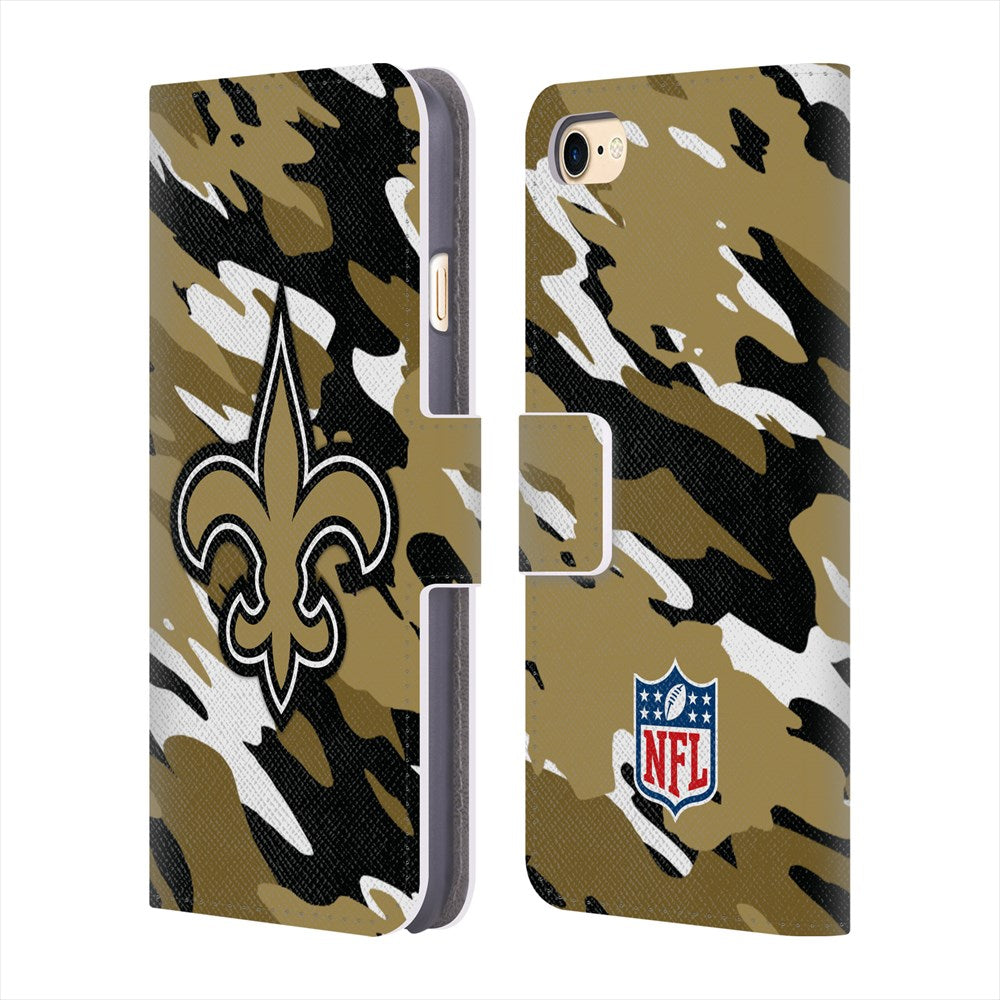 NEW ORLEANS SAINTS（NFL） ニューオーリンズセインツ - Camou レザー手帳型 / Apple iPhoneケース 【公式 / オフィシャル】