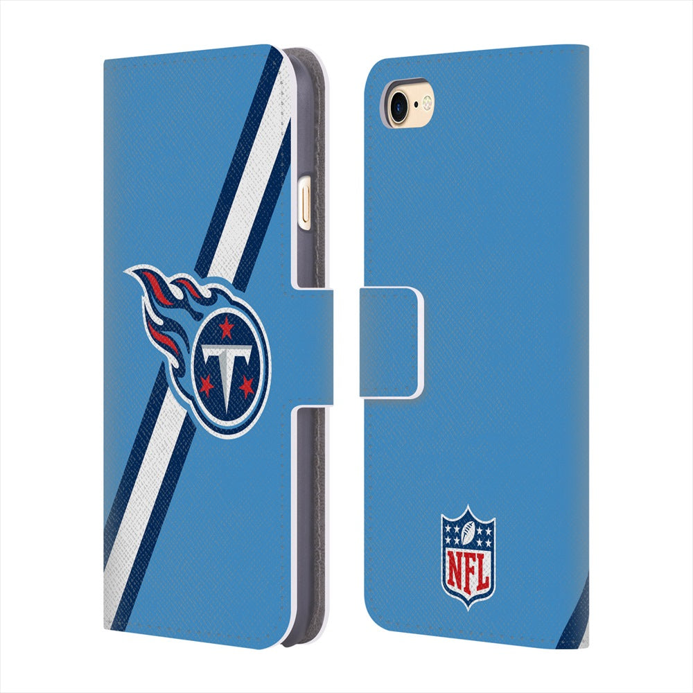 TENNESSEE TITANS（NFL） テネシータイタンズ - Stripes レザー手帳型 / Apple iPhoneケース 【公式 / オフィシャル】