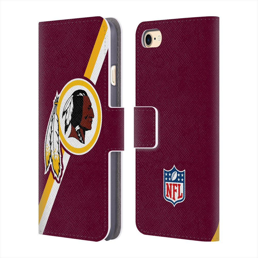 WASHINGTON REDSKINS（NFL） ワシントンレッドスキンズ - Stripes レザー手帳型 / Apple iPhoneケース 【公式 / オフィシャル】