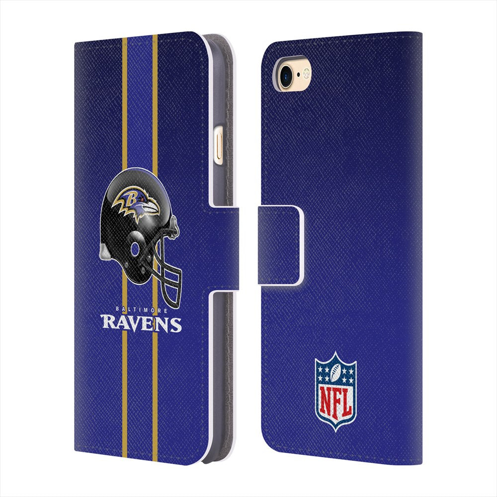 BALTIMORE RAVENS（NFL） ボルチモアレイブンズ - Helmet レザー手帳型 / Apple iPhoneケース 【公式 / オフィシャル】