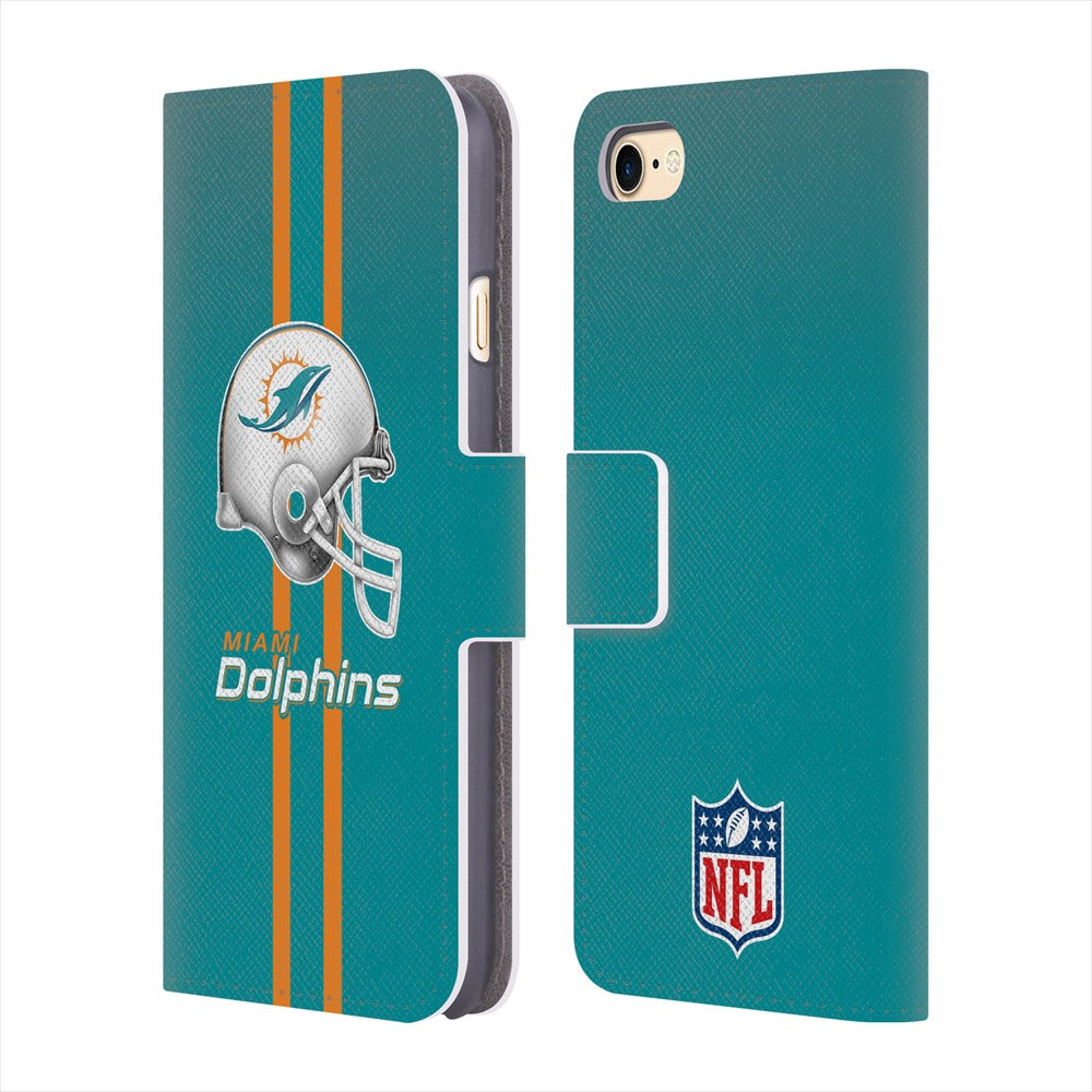 MIAMI DOLPHINS（NFL） マイアミドルフィンズ - Helmet レザー手帳型 / Apple iPhoneケース 【公式 / オフィシャル】