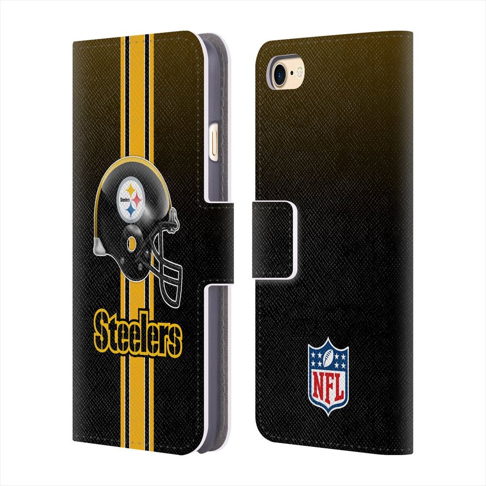 PITTSBURGH STEELERS（NFL） ピッツバーグスティーラーズ - Helmet レザー手帳型 / Apple iPhoneケース 【公式 / オフィシャル】