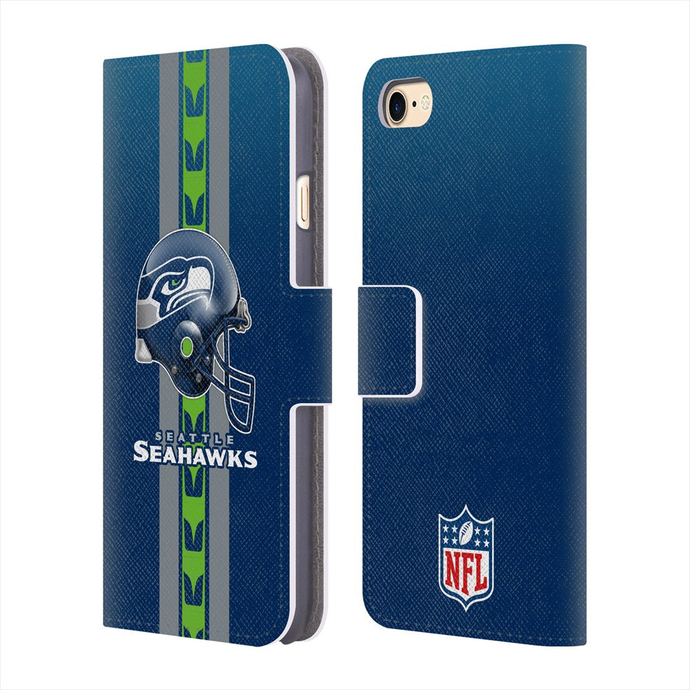 SEATTLE SEAHAWKS（NFL） シアトルシーホークス - Helmet レザー手帳型 / Apple iPhoneケース 【公式 / オフィシャル】