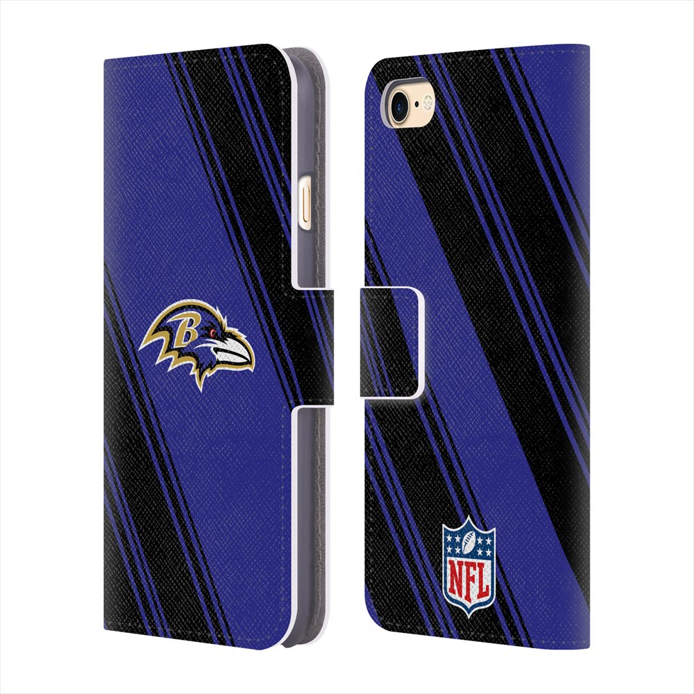 BALTIMORE RAVENS（NFL） ボルチモアレイブンズ - 2017/18 / Stripes レザー手帳型 / Apple iPhoneケース 【公式 / オフィシャル】