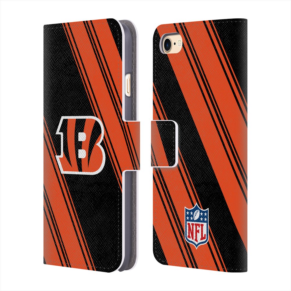 CINCINNATI BENGALS（NFL） シンシナティベンガルズ - Stripes レザー手帳型 / Apple iPhoneケース 【公式 / オフィシャル】