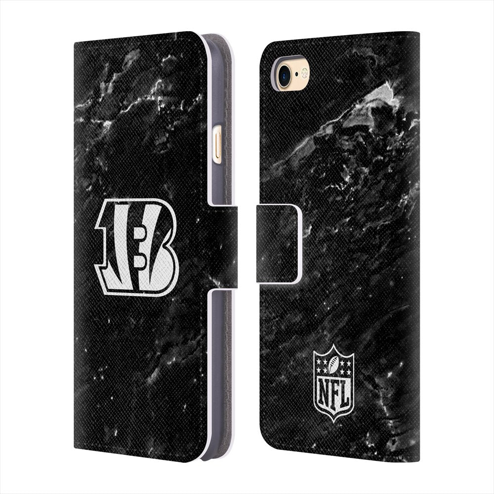 CINCINNATI BENGALS（NFL） シンシナティベンガルズ - Marble レザー手帳型 / Apple iPhoneケース 【公式 / オフィシャル】