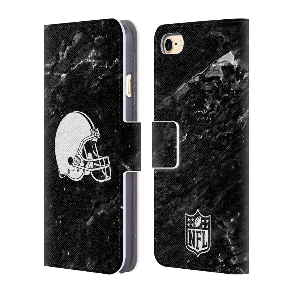 CLEVELAND BROWNS（NFL） クリーブランドブラウンズ - Marble レザー手帳型 / Apple iPhoneケース 【公式 / オフィシャル】