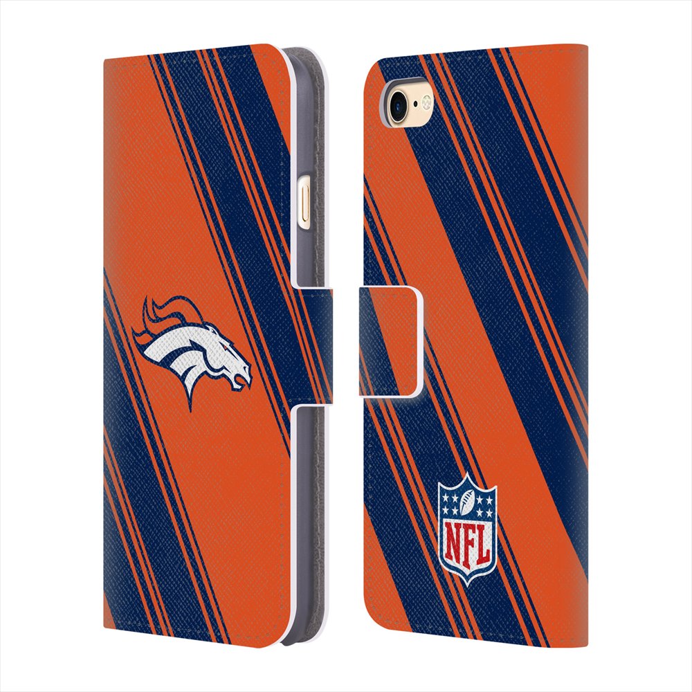 DENVER BRONCOS（NFL） デンバーブロンコス - Stripes レザー手帳型 / Apple iPhoneケース 【公式 / オフィシャル】