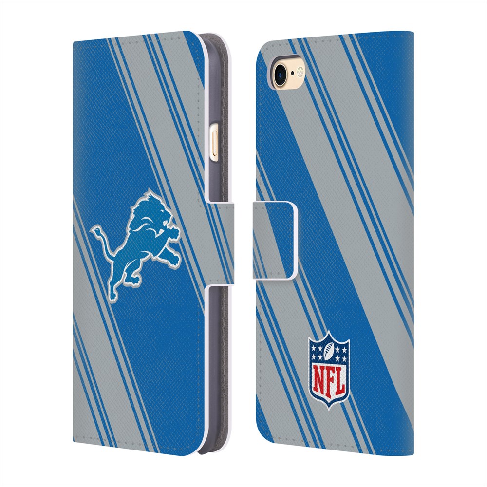 DETROIT LIONS（NFL） デトロイトライオンズ - Stripes レザー手帳型 / Apple iPhoneケース 【公式 / オフィシャル】