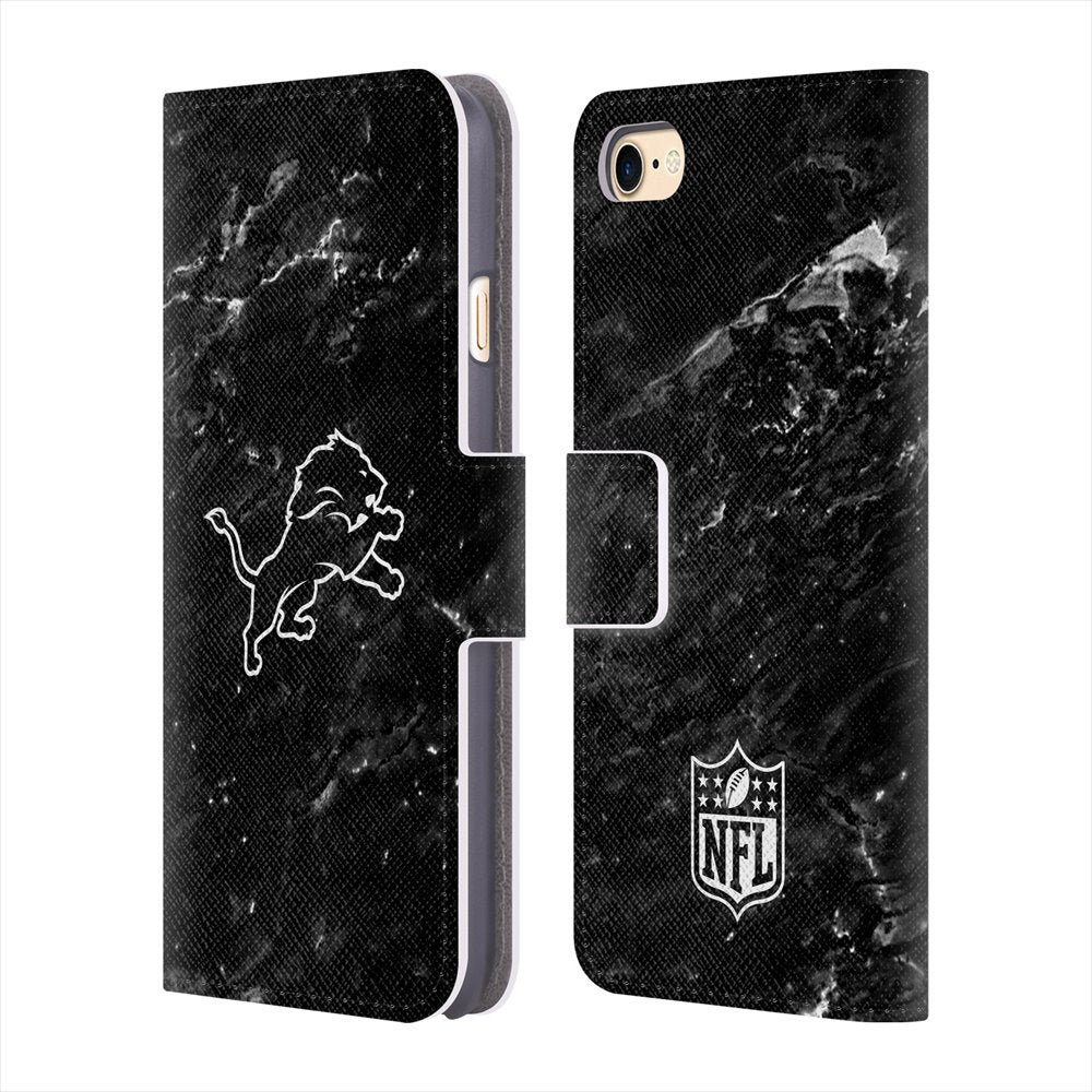 DETROIT LIONS（NFL） デトロイトライオンズ - Marble　レザー手帳型 / Apple iPhoneケース 【公式 / オフィシャル】