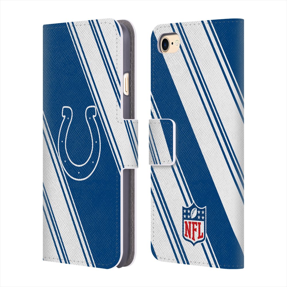 INDIANAPOLIS COLTS（NFL） インディアナポリスコルツ - Stripes レザー手帳型 / Apple iPhoneケース 【公式 / オフィシャル】