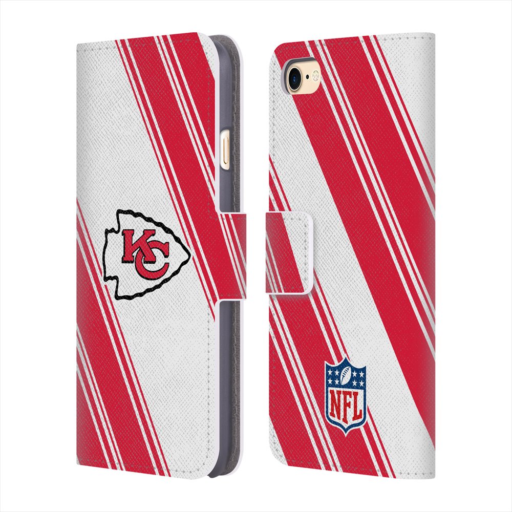 KANSAS CITY CHIEFS（NFL） カンザスシティチーフス - Stripes レザー手帳型 / Apple iPhoneケース 【公式 / オフィシャル】