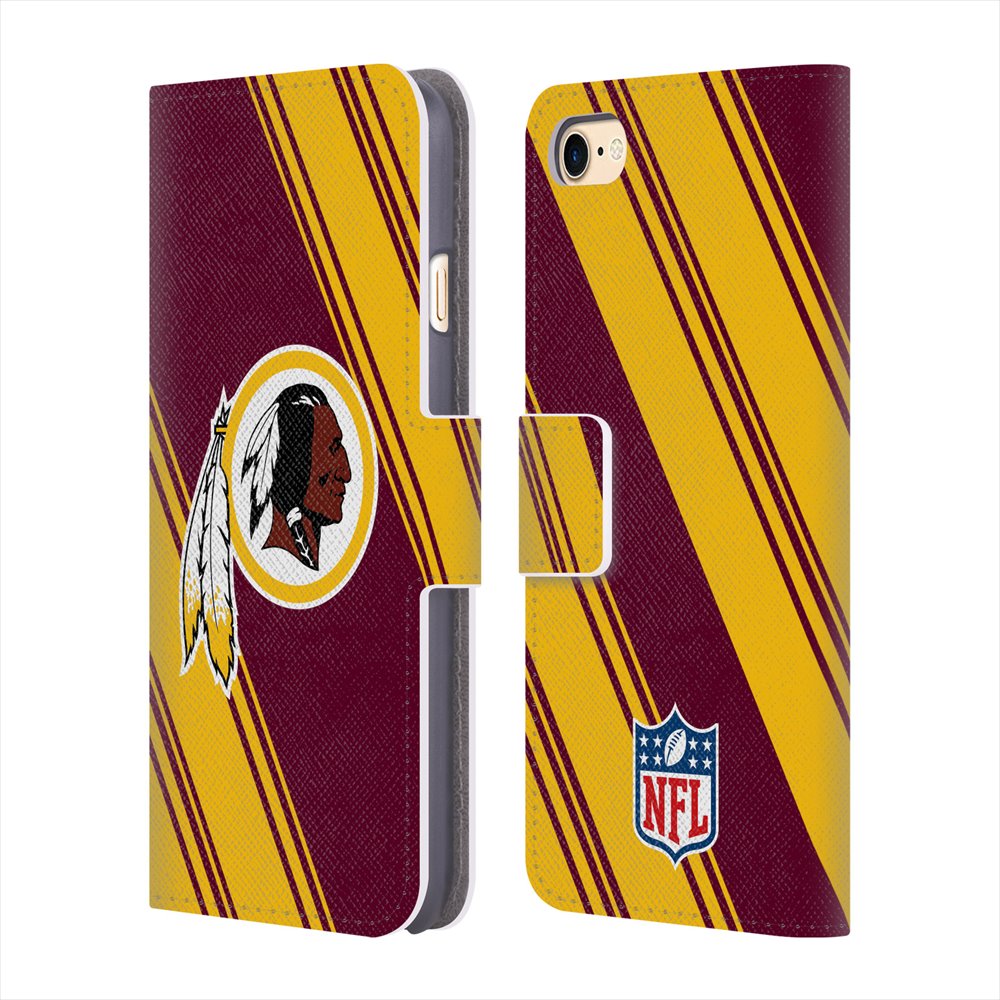 WASHINGTON REDSKINS（NFL） ワシントンレッドスキンズ - Stripes レザー手帳型 / Apple iPhoneケース 【公式 / オフィシャル】