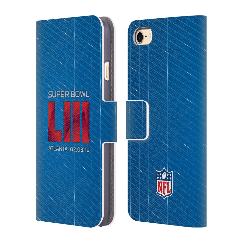 ATLANTA FALCONS（NFL） アトランタファルコンズ - Grid Blue Red Atlanta レザー手帳型 / Apple iPhoneケース 【公式 / オフィシャル】