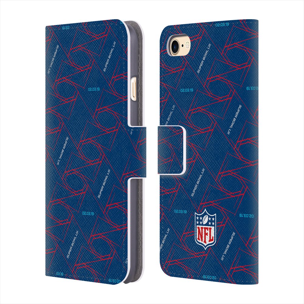 ATLANTA FALCONS（NFL） アトランタファルコンズ - Light Beam Blue Pattern レザー手帳型 / Apple iPhoneケース 【公式 / オフィシャル】