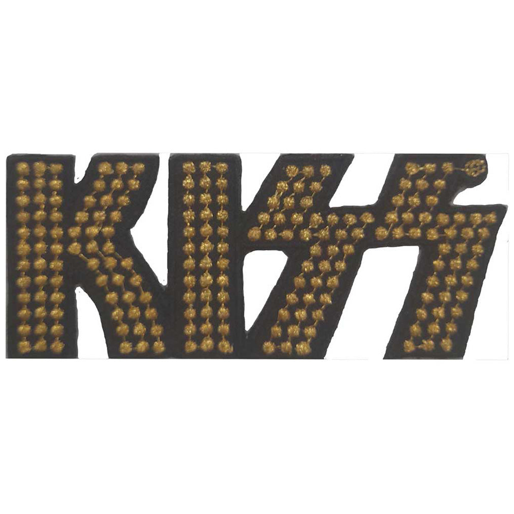 KISS キッス (デビュー 50周年 ) - Gold Studded Logo / ワッペン 【公式 / オフィシャル】