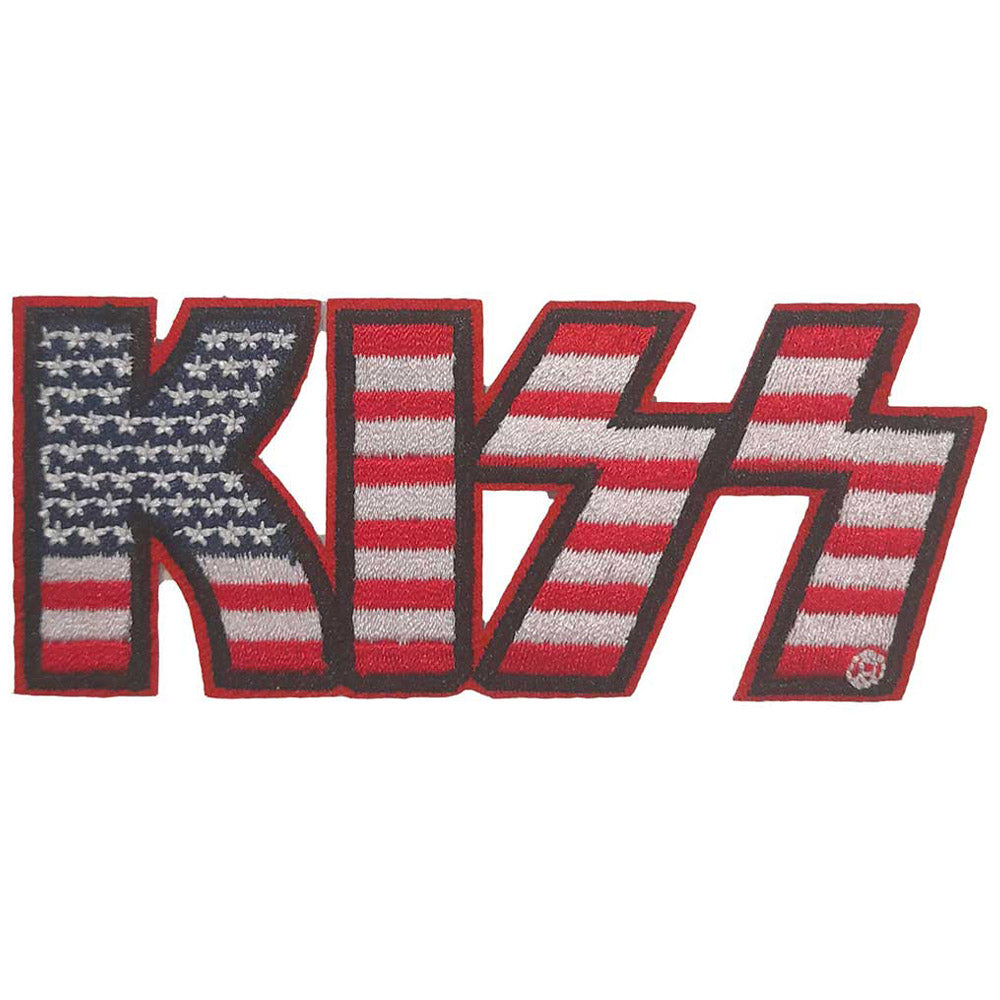 KISS キッス (デビュー 50周年 ) - American Flag Logo / ワッペン 【公式 / オフィシャル】