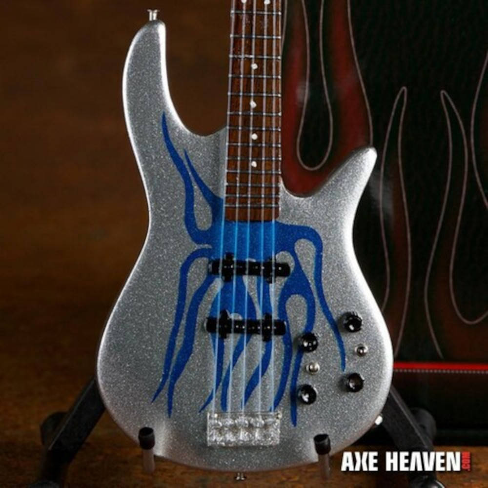 METALLICA - Robert Trujillo Metallica Blue Flame Miniature Bass Guitar Replica Collectible